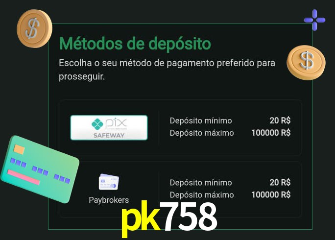 O cassino pk758 oferece uma grande variedade de métodos de pagamento