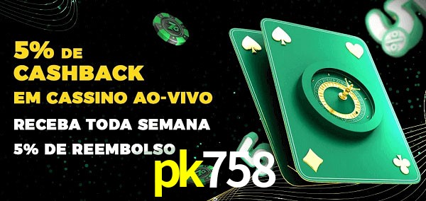 Promoções do cassino ao Vivo pk758